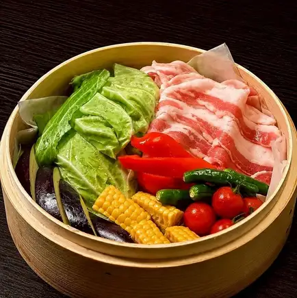 夏期間限定【涼コース】夏野菜のせいろ蒸しや鰻の土鍋ご飯含む全8品。3時間飲み放題付