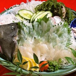 Filefish sashimi x Kumamoto horse sashimi platter, Amakusa Daio tataki, etc. 8 dishes + 100 minutes [all-you-can-drink] ⇒ 8,000 yen (tax included)
