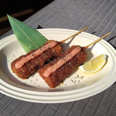 白ほる串揚げ炙り明太(2本)