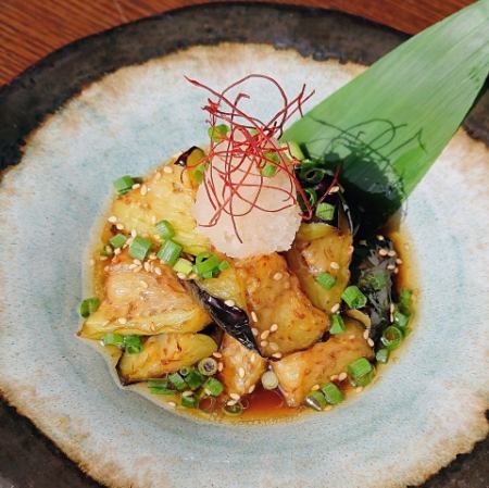 茄子の煮浸し-特製ゴマポン酢和え-