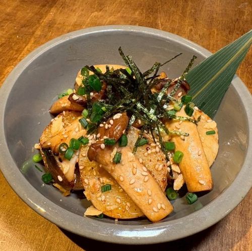 山芋とエリンギの焦がしバター醤油