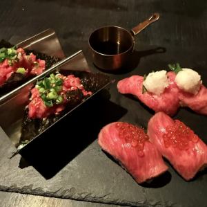 Omi beef sushi platter