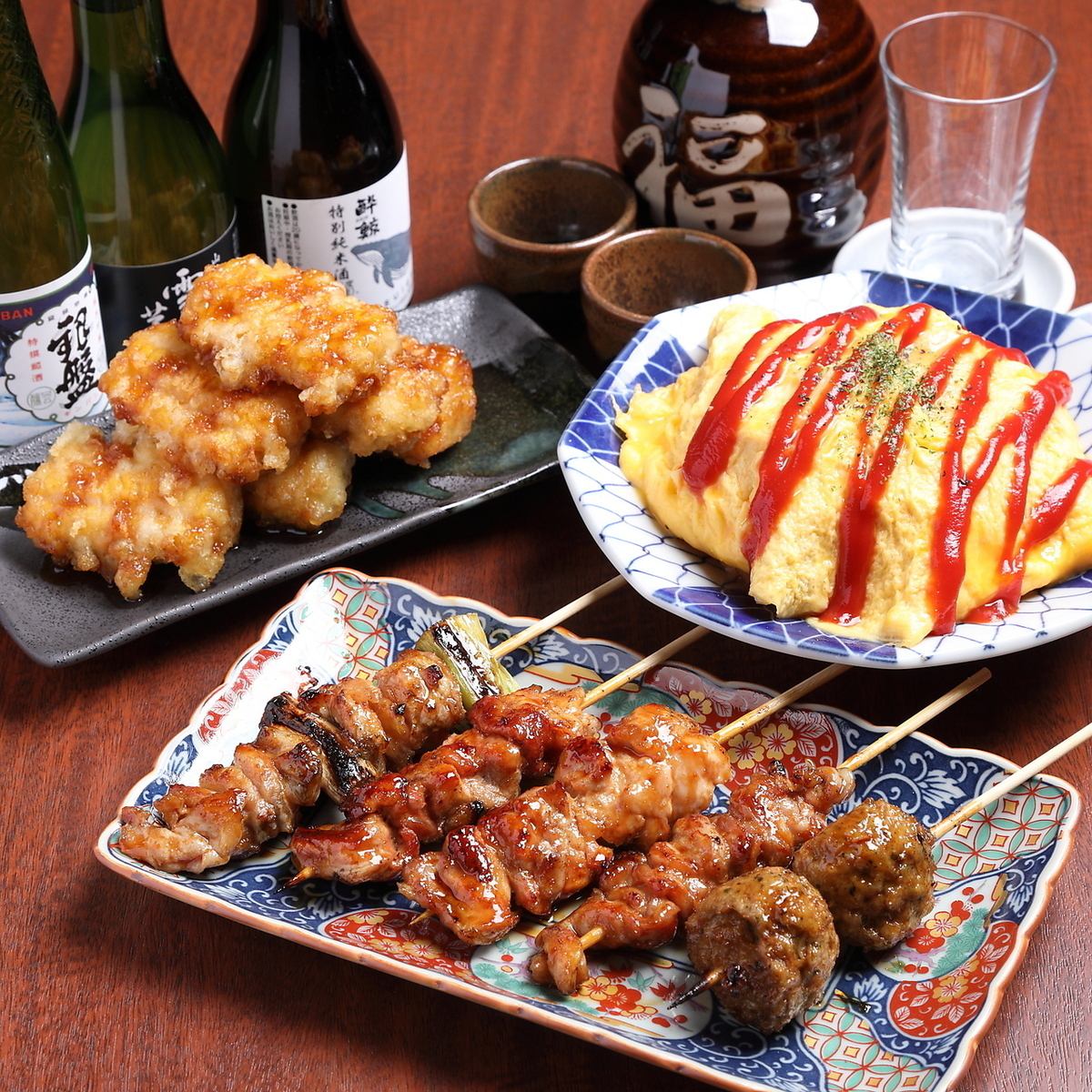 2000円台で飲み放題付き！焼きたて焼鳥でワイワイ宴会