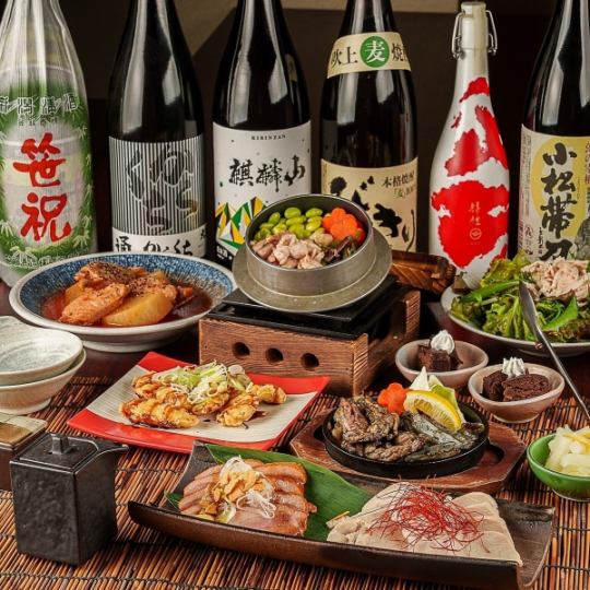 5000⇒4500円【鶏づくしコース】地鶏3種炭火焼全9品◆生ビール付飲み放題＋選べる特典最大3時間