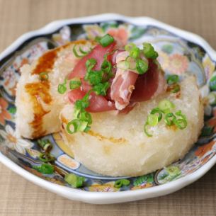 關東煮蘿蔔唐揚和鴨肉火腿