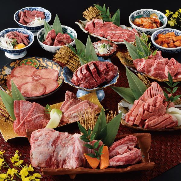 国産黒毛牛・牛たん全4種、五大名物や肉刺しも食べれる”プレミアムコース全135品”
