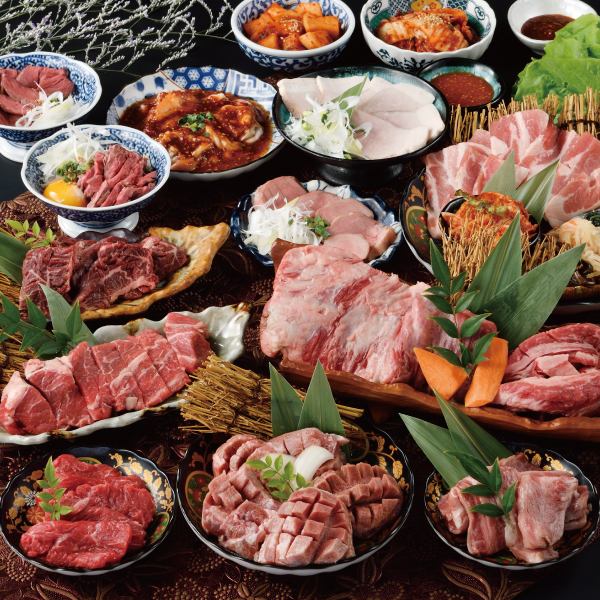 国産牛ムカデの豪快焼き、"５大名物が食べれる黒川家コース全120品”