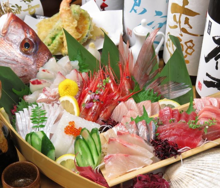 迎送会♪炸开的鲜鱼和充满活力的天妇罗盖饭等5道菜的“船森套餐”全部5950日元（含无限畅饮）7950日元