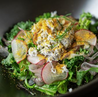 Boiled whitebait and Italian mullet roe salad