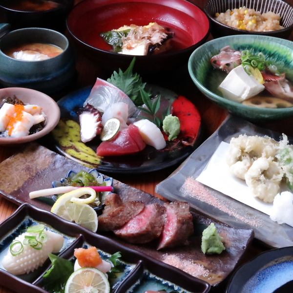 【1人1皿ずつ】2時間飲み放題、夏の個別盛り創作コース　5500円(税込)～