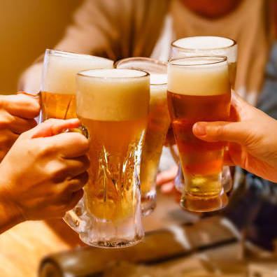 【当日予約OK】生ビール付き2時間飲み放題2500円→1800円