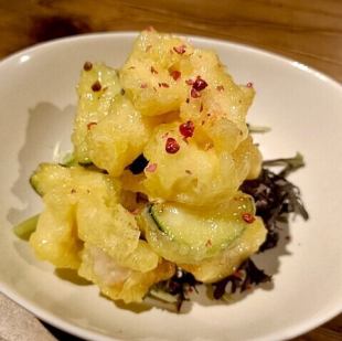 海老とズッキーニのフリット