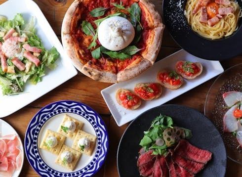 【歓送迎会受付中◎】ボリューム満点!ローストビーフにブラータチーズ、パスタまで含む全7品飲み放題付!