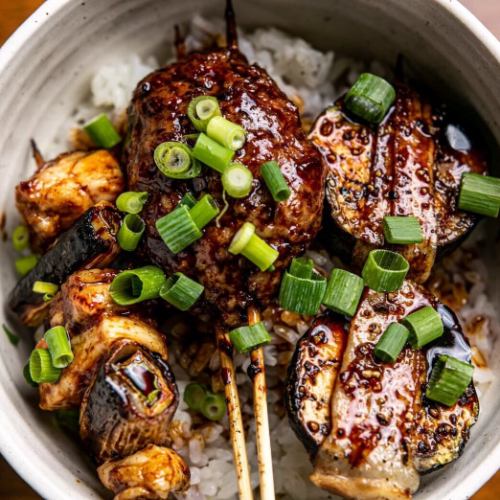 Charcoal grilled yakitori bowl