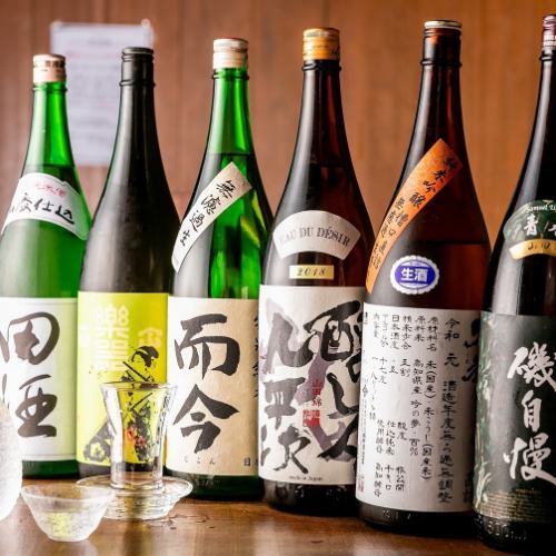 旬魚と相性抜群の全国各地の地酒を厳選用意