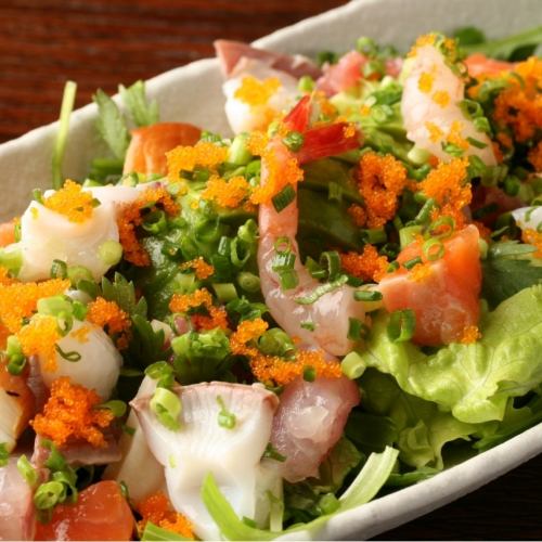 Avocado and seafood salad