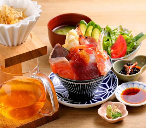 11 kinds of seafood rice bowl set