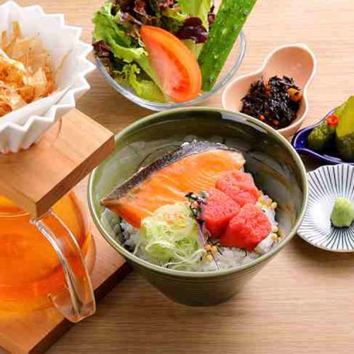 銀鮭魚明太子茶泡飯套餐