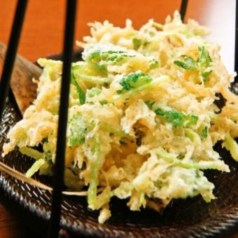 Fried shirasu and mitsuba kakiage