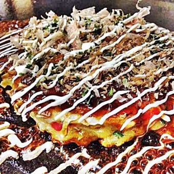 [All-you-can-eat course♪] 14 types each of Okonomiyaki and Monjayaki + Yakisoba and Yakiudon! Good course♪♪