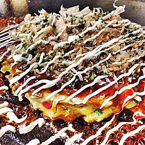 【食べ放題コース♪】お好み焼・もんじゃ焼各14種+焼きそば・焼うどんも！よくばりコース♪♪