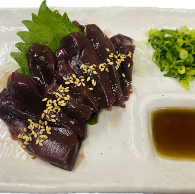 Horse liver sashimi