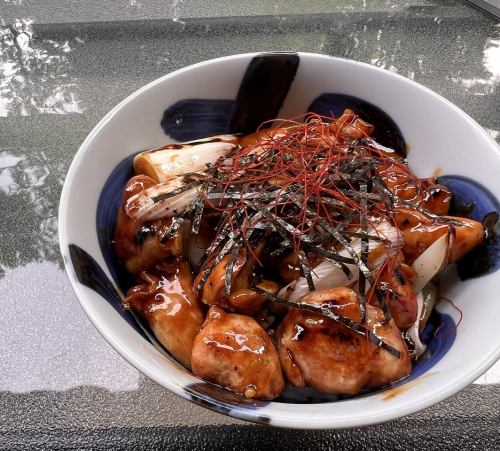 Burnt green onion yakitori bowl set meal