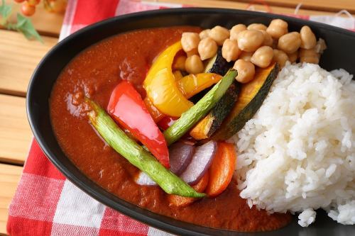 Bean and vegetable curry set meal