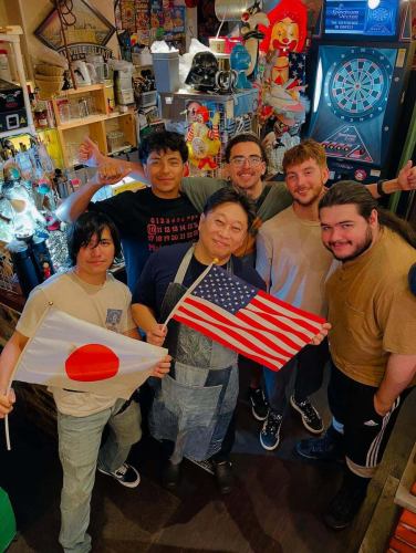 Well, the other day, a customer from Texas, USA came to visit Comaneci!!
What's more, he liked Comaneci so much that he came to the store two days in a row☆

He said he's traveled a lot in Japan, and he told me that Comaneci was the best! I'm so happy to hear that!

Well, Japanese food is delicious, but I think hamburgers and tacos and things like that are more comforting.
Comaneci was a nice palate cleanser for me from Japan, and I felt like I wanted to eat something delicious other than Japanese food for once! I think the timing was perfect!

Over the course of two days, everyone drank and ate, and finished off with shochu shots and tequila shots!

Everyone was really nice and it was fun for us too☆
thank you very much!

Cafe Bar Komanechi is the best place for Americans!
It's always nice to hear people say that.

So, since tonight is Saturday, we're only open for dinner, but we're going to keep working hard from now on☆

Everyone, please come visit Cafe Bar Komanechi~♬

●American bar "Cafe Bar Komanechi" https://komanechi.owst.jp

#Comaneci
#Nagoya Bar
#Nagoya Cafe
#American
#birthday
#Interesting store
#Board games
#miscellaneous goods
#Mexican
#Tacos
#darts
#Get excited
#all you can drink
#I love American toys
#Hamburger is delicious
#lunch time
#Sakae
#HamburgerLunch
#Spice curry

https://www.google.com/search?q=komanechi&ludocid=17472319679155308933&ibp=gwp;0,7&source=g.page.m