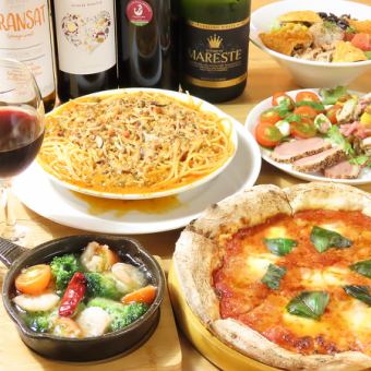 【パーティプラン】選べるピザとスープスパゲッティのスタンダードコース♪お料理のみ6品3000円