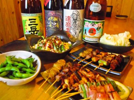 [Banquet course] Enjoy 120 minutes of all-you-can-drink yakitori! 4 dishes in total [3,800 yen]