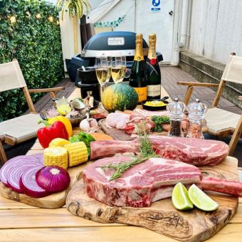 [Luxurious BBQ course x tacos & cheese fondue] Weekdays 2.5 hours + all-you-can-drink! → 6,500 yen