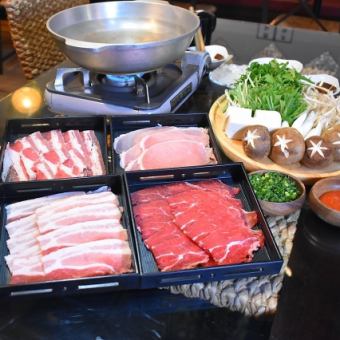 【午餐/晚餐】牛肉涮锅自助餐或正宗寿喜涮锅套餐！120分钟自助餐⇒3300日元！