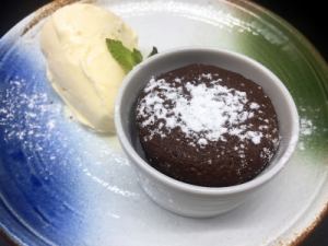 Fondant chocolate with vanilla ice cream