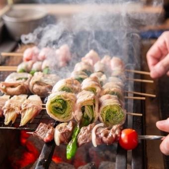 【生ビール付毎日3時間飲み放題】刺身×焼き鳥×野菜巻き串◎全36品食べ放題【6500円→5500円】