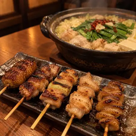 【3小時暢飲生啤酒】炭烤雞肉串 x 自選火鍋自助+刺身 ◎ 共33款【¥5500 → ¥4500】