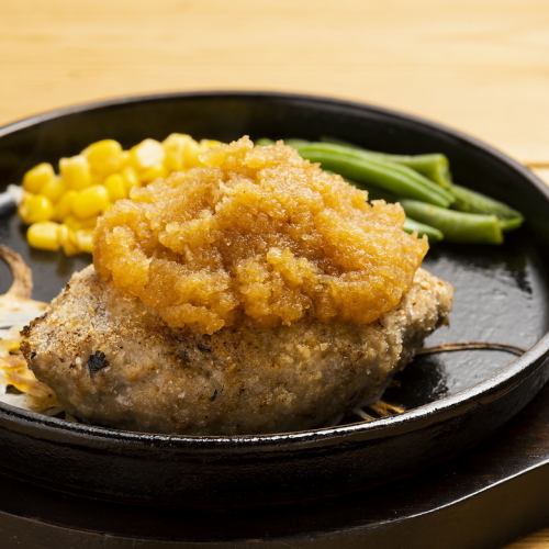 Japanese-style three-star hamburger steak with grated daikon radish