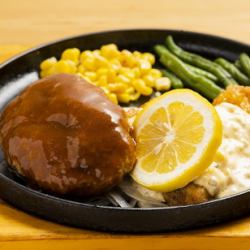 Three-star hamburger steak and chicken nanban