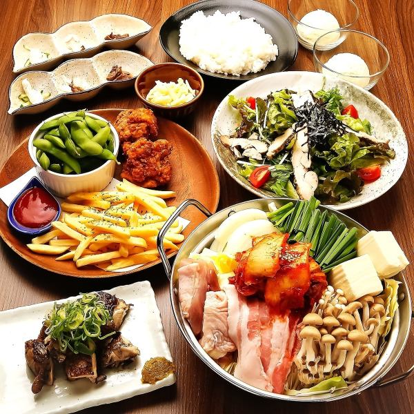 【음료 무제한 포함】 연회나 여자회에도 인기! 따뜻한 닭과 돼지의 「김치 냄비」