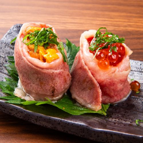 【新鮮さが際立つ】肉寿司はSNS映え◎