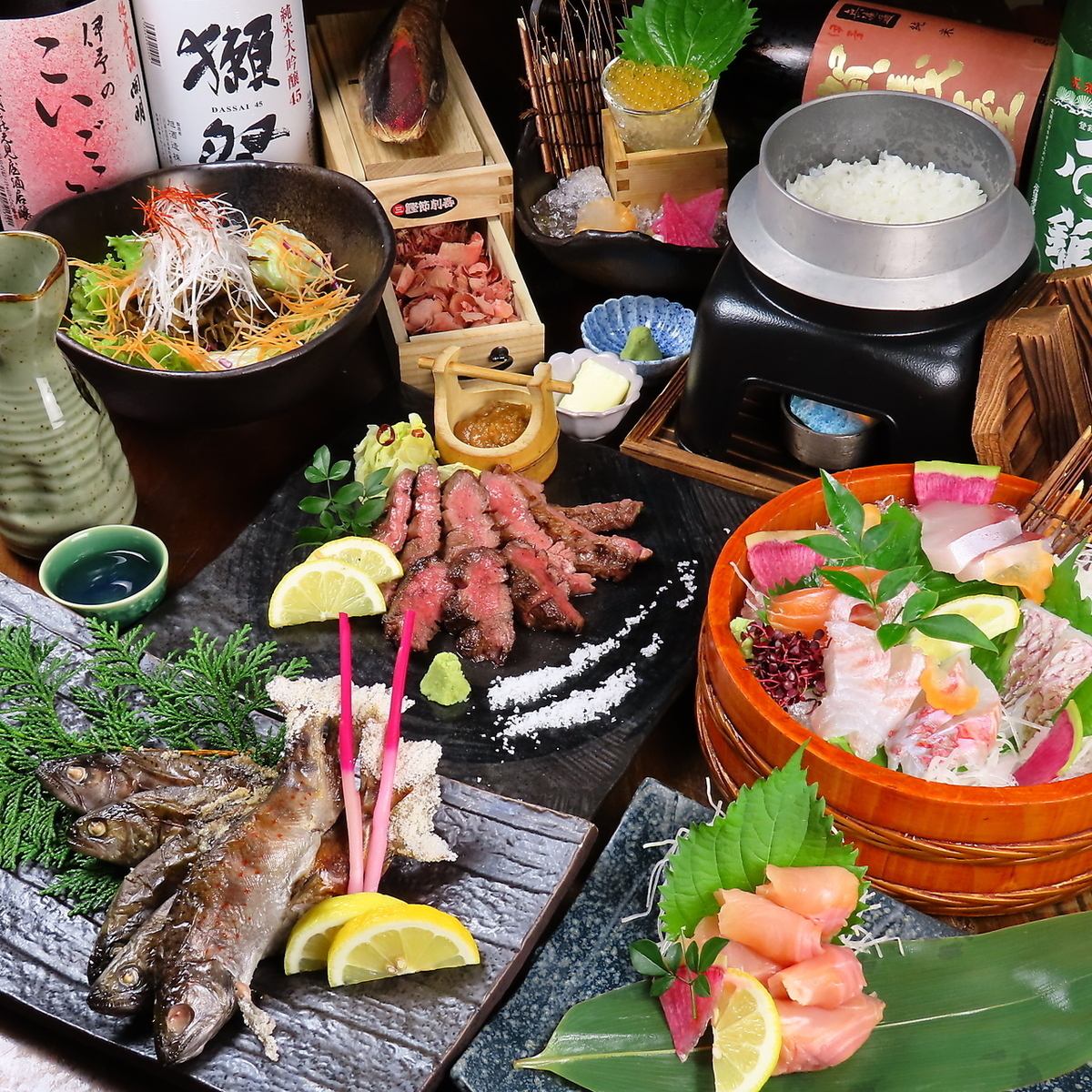 接待に最適な完全個室のお席と極上のご当地鮮魚コースが魅力