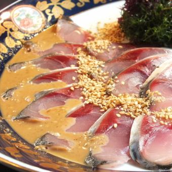 【일본 제일의 고등어 참깨 & 와규 레어 볶음밥에 감아 & 수제 메밀국수 삶은 돼지 샤브] 코스 4,000엔