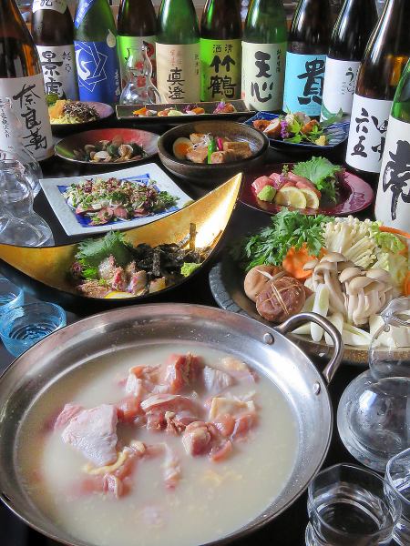 [Morning caught swimming mackerel & motsunabe or mizutaki or pork shabu] Many courses are available!