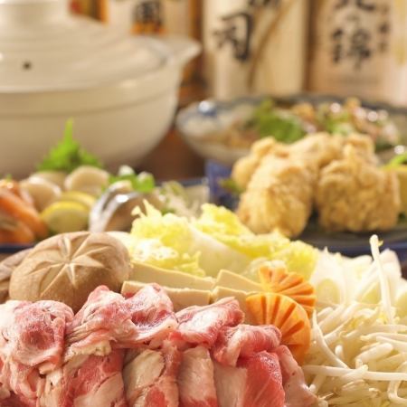 【忘年会１次会コース】しゃぶしゃぶ鍋120分飲み放題付きコース5,000円(税込)→4,500円(税込)