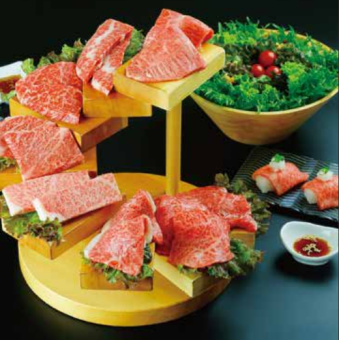 【セットメニュー】肉寿司付き8種段盛り奏セット おひとり様6380円(税込)