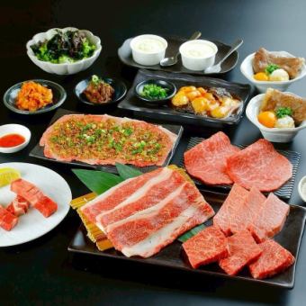 【Deluxeデラックスコース】名物サーロインユッケ・厚切り牛タン付き全14品6600円