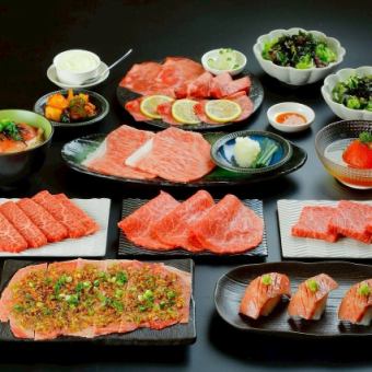 【Richリッチコース】名物サーロインユッケ・焼きシャブ付き全13品8000円