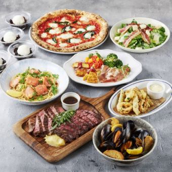 《料理のみ》選べるピッツァと2種のメインを味わう【プレミアムコース】フード11品