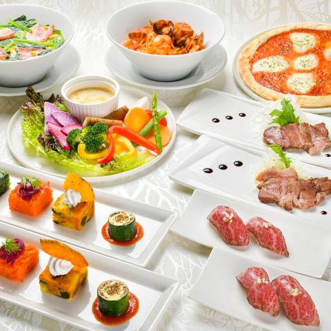 《Private reservation OK! Maximum 60 people》 Must-see for event planners! Includes 2 hours of all-you-can-drink♪ Wagyu steak, 2 types of pizza, and 8 pasta dishes from 5,000 yen