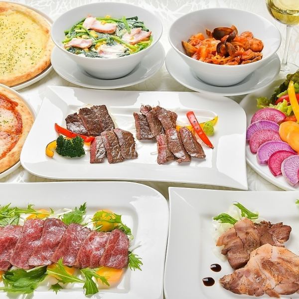 [New Year's Party Plan E/2-hour all-you-can-drink] Wagyu steak, 2 types of pizza, and 8 pasta dishes, 7,000 yen → 6,000 yen